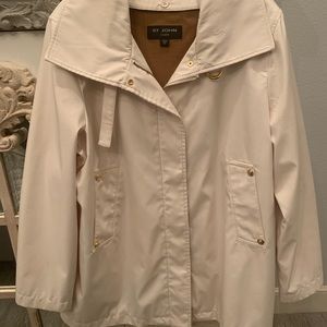 St. John all weather coat with gold accents
